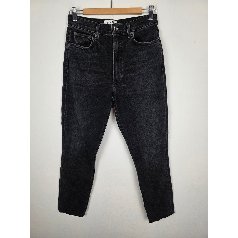AGOLDE Pinch Waist Skinny Jeans Womens Black Organic Cotton‎ Size 28